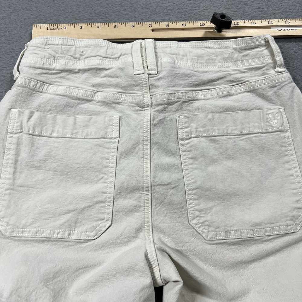 American Eagle Womens 6 L White Cargo Classic Bootcut High Rise Drawstring Y2K - Picture 7 of 12